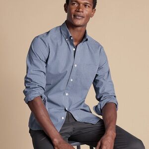 Frank & Oak Blue gingham button Shirt